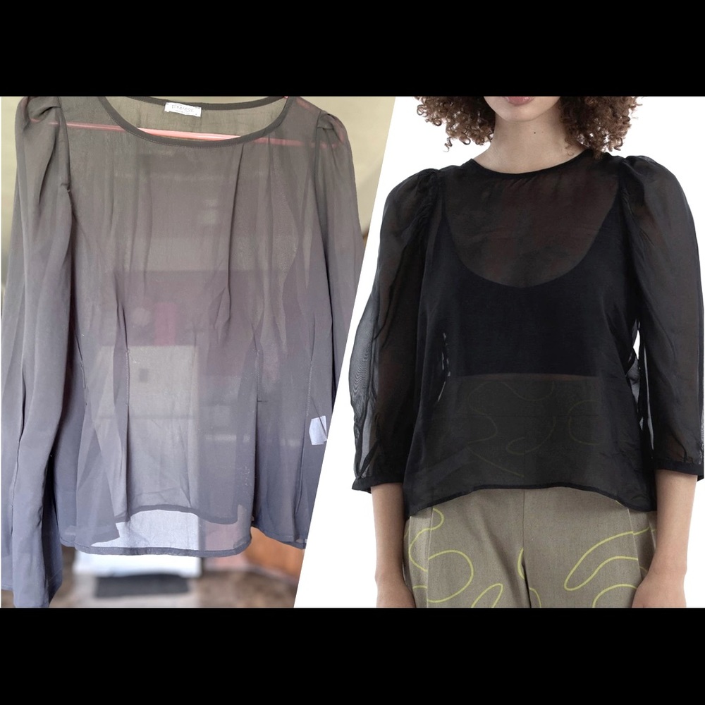 NWOT Sheer scoop Neck top